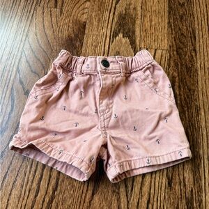 Carter's Baby Boy Dusty Pink Cotton Shorts with Nautical Design - Size 12 months